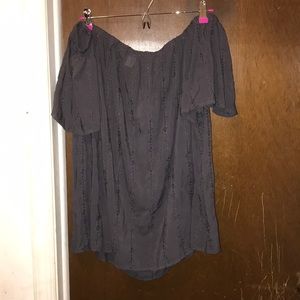 Dark grey off the shoulder top